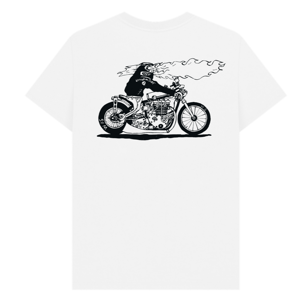 MENS BEAST OF THE ROAD T-SHIRT WHITE - Wittering Surf Shop