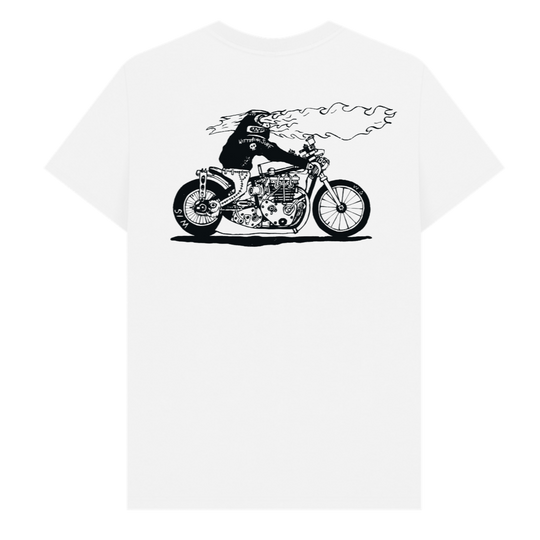 MENS BEAST OF THE ROAD T-SHIRT WHITE - Wittering Surf Shop