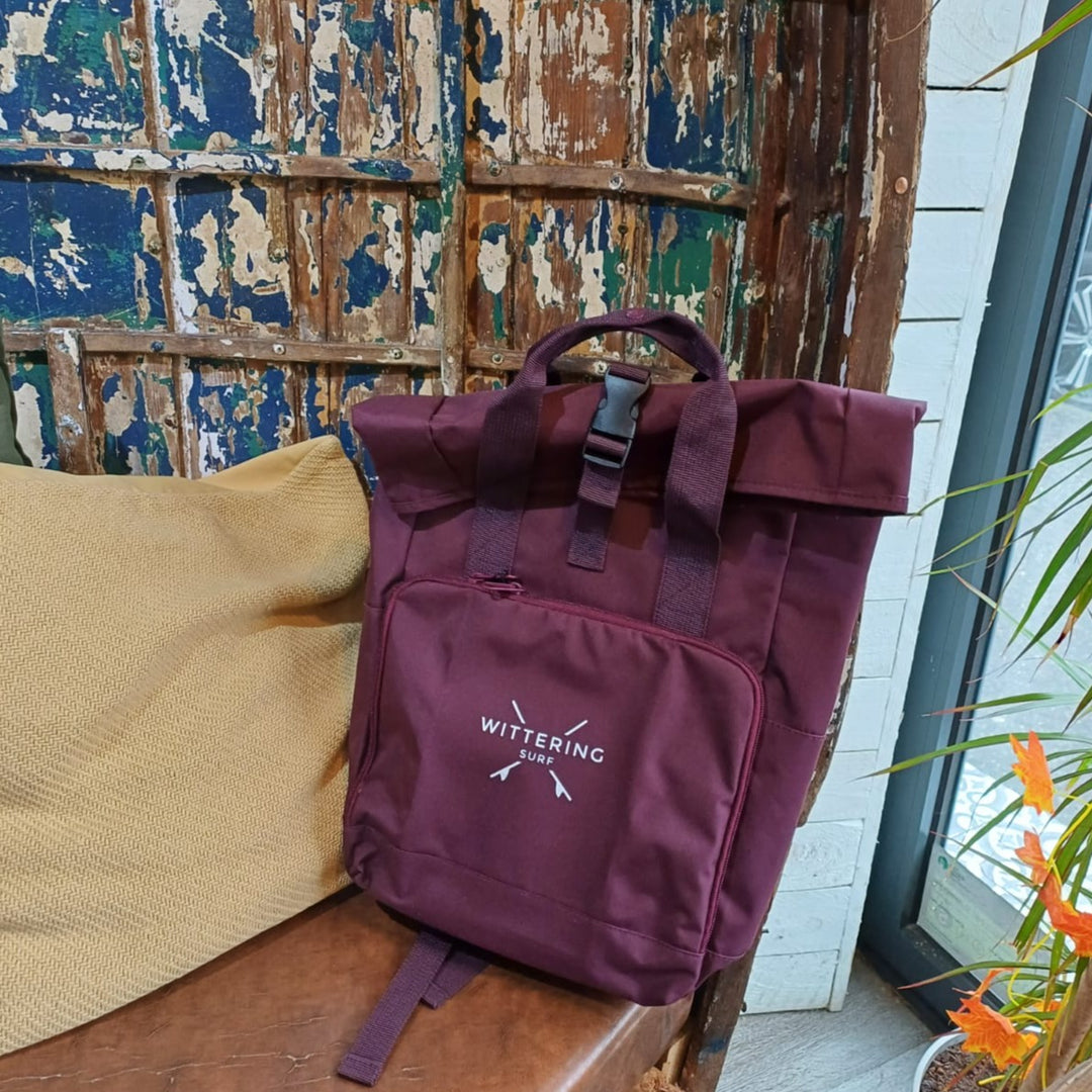 ROLL TOP BACKPACK - BURGUNDY - Wittering Surf Shop