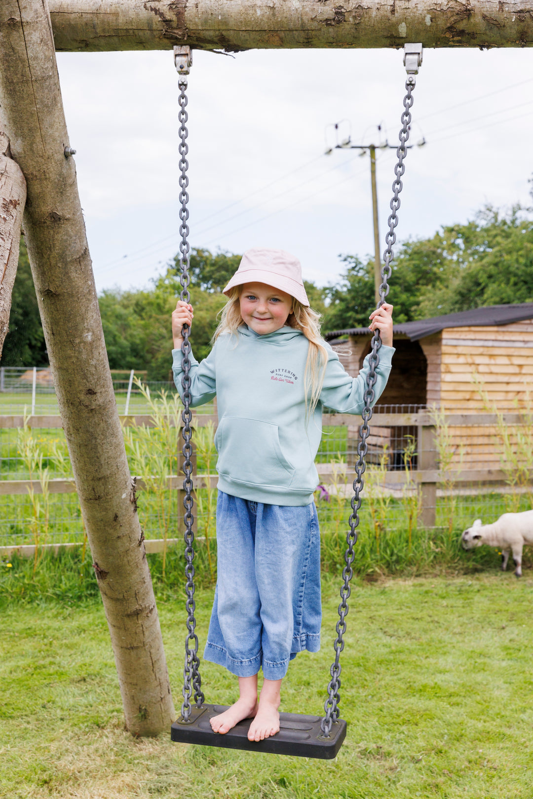 KIDS ORGANIC COTTON EMBROIDERED BUCKET HAT - 4 COLOURS - 2 SIZES - Wittering Surf Shop
