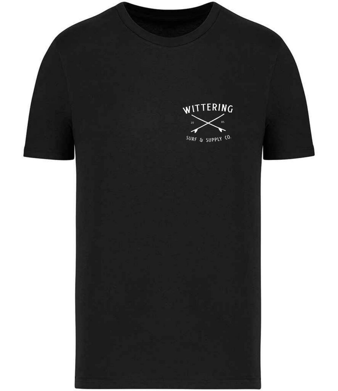 WITTERING SURF SUPPLY CO. -  MENS T-SHIRT BLACK - Wittering Surf Shop