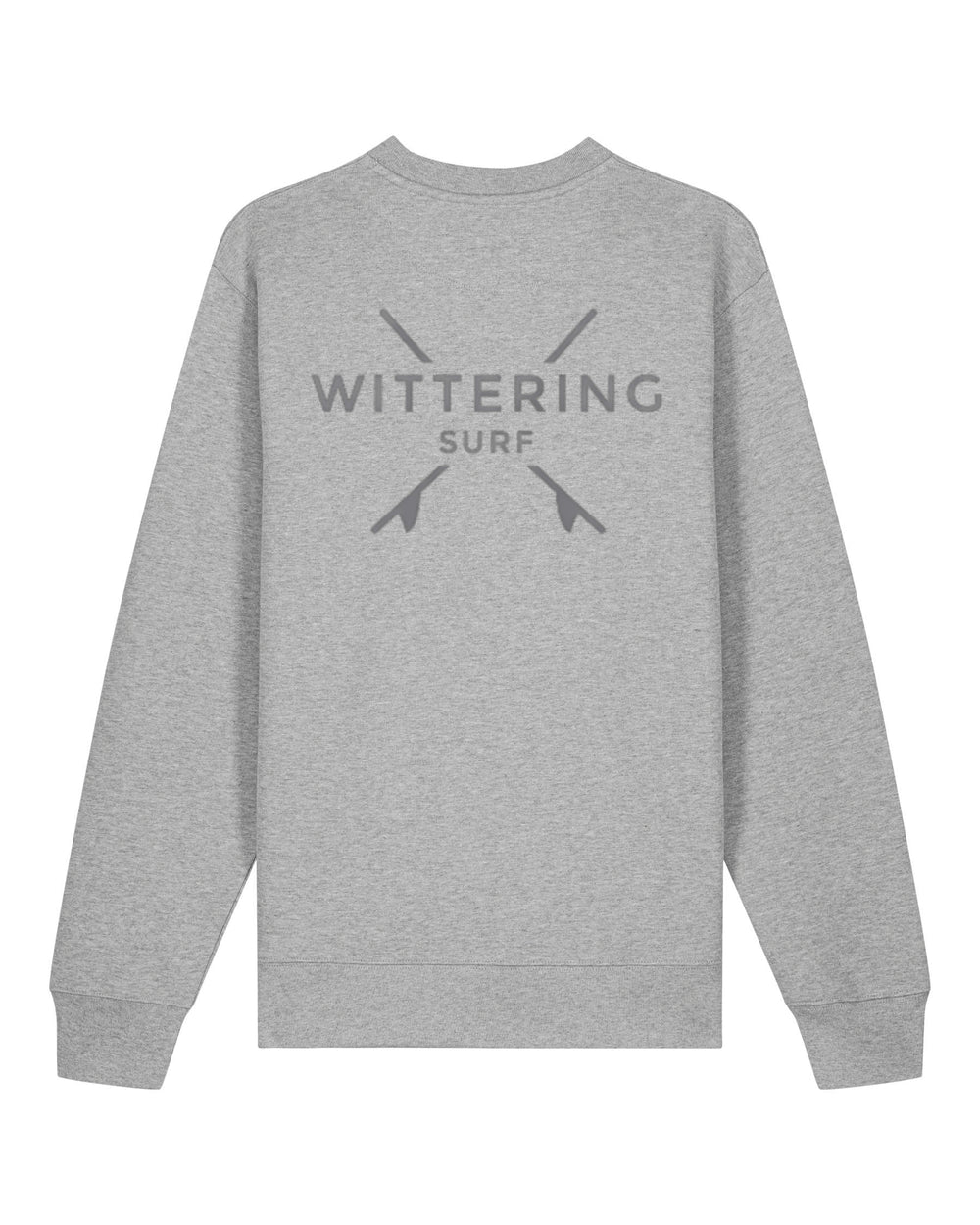WITTERING SURF OUTLINE CREW - HEATHER GREY - Wittering Surf Shop