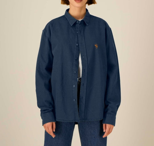 SHORE BREAK LONG SLEEVED UNISEX SHIRT - NAVY - Wittering Surf Shop