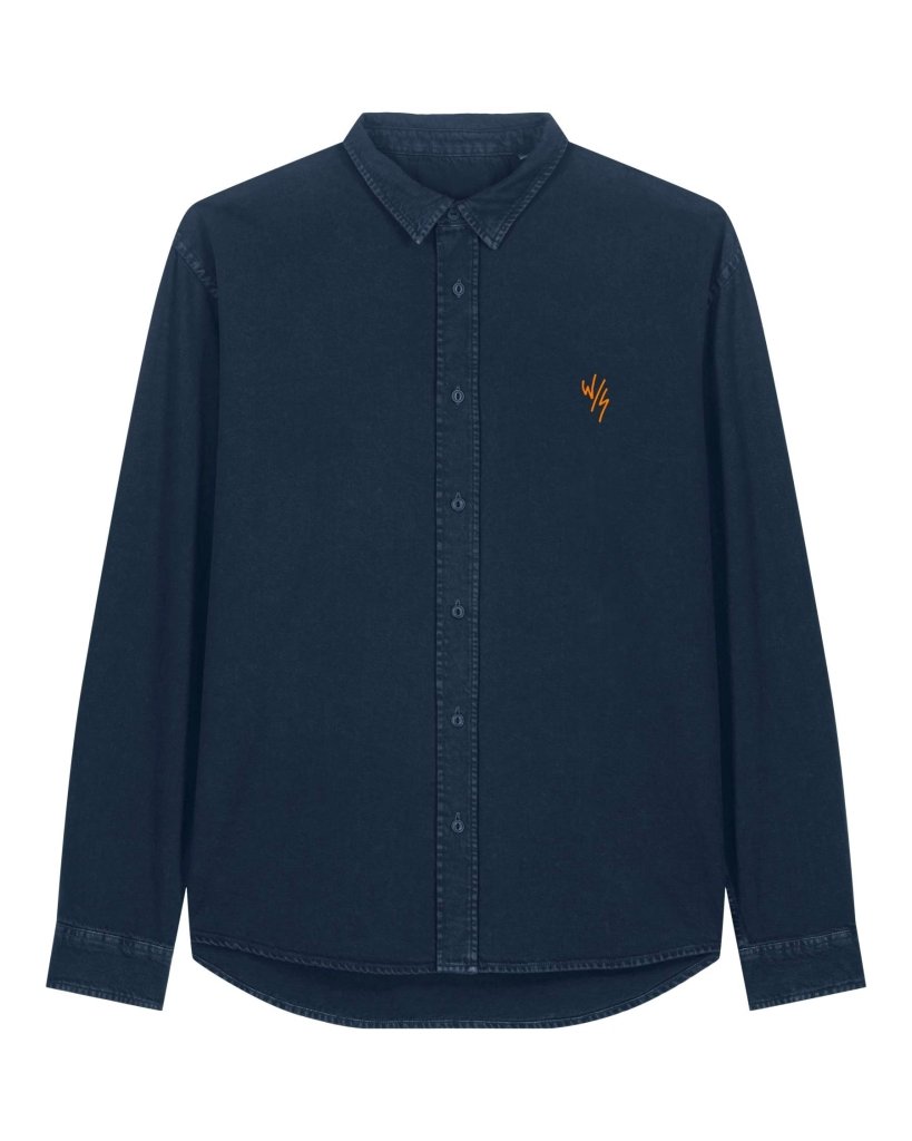 SHORE BREAK LONG SLEEVED UNISEX SHIRT - NAVY - Wittering Surf Shop