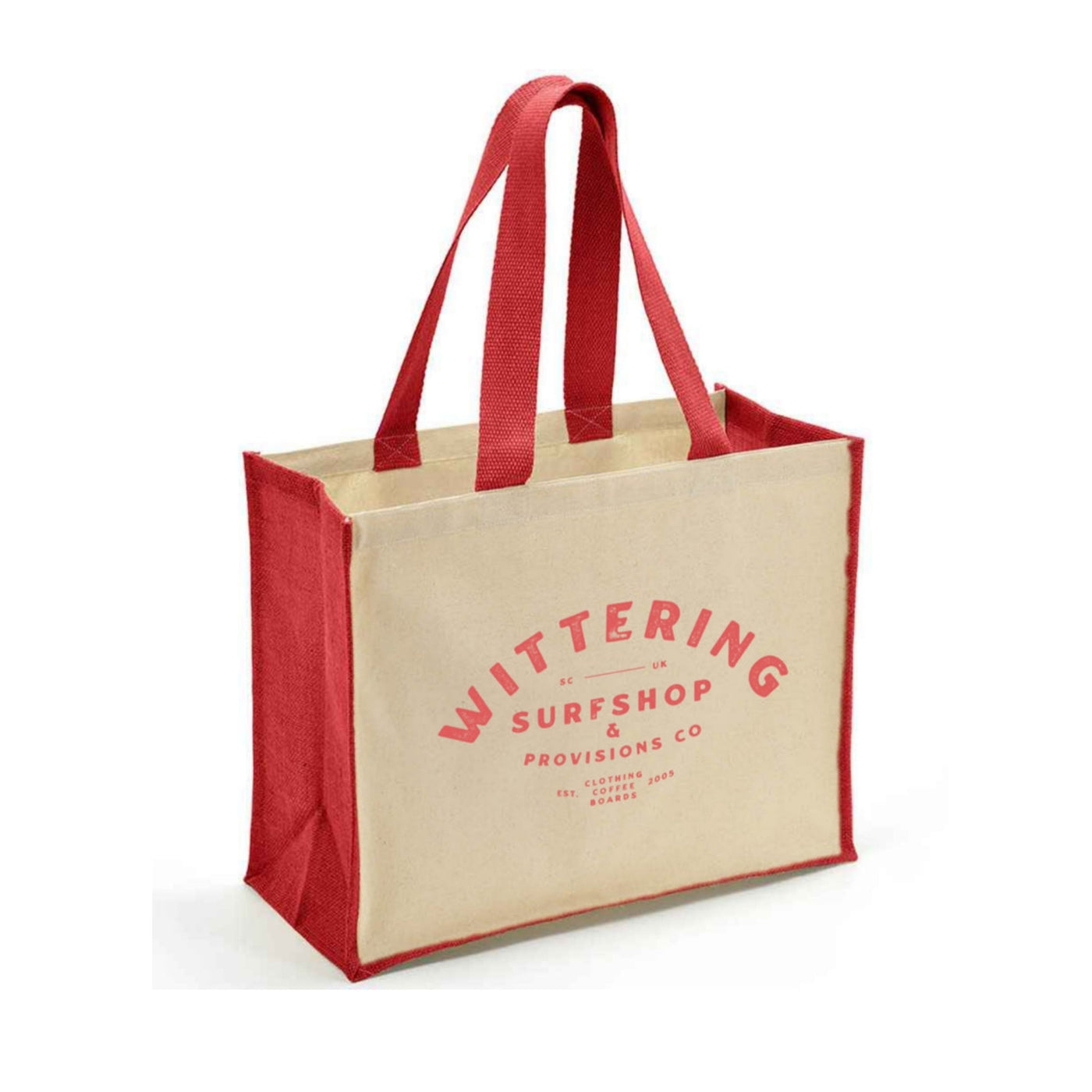 COTTON JUTE BAG PROVISIONS - RED