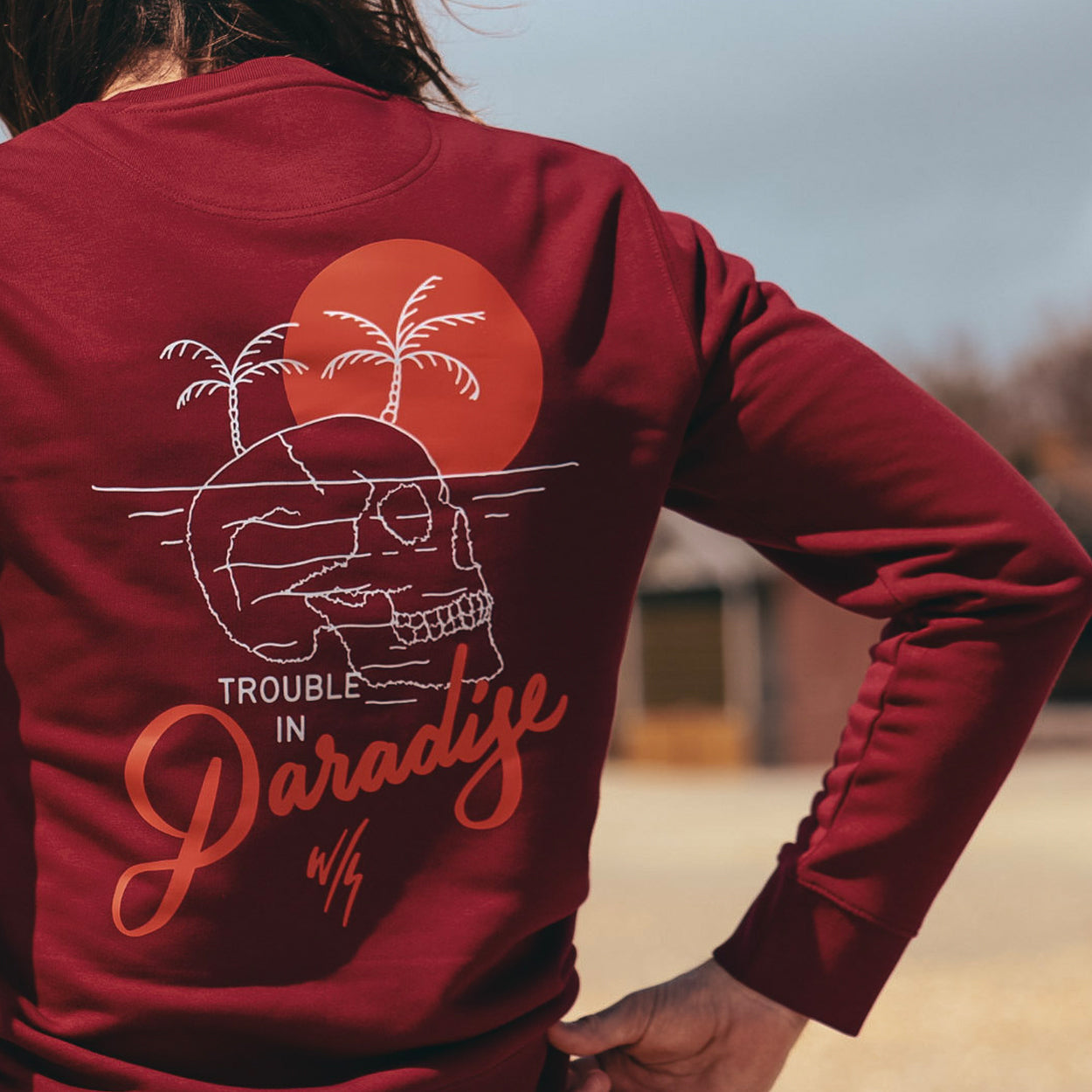 TROUBLE IN PARADISE SNAPPER CREW - BURGUNDY
