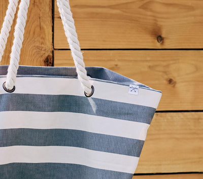 NAUTICAL BEACH BAG - GREY - Wittering Surf Shop