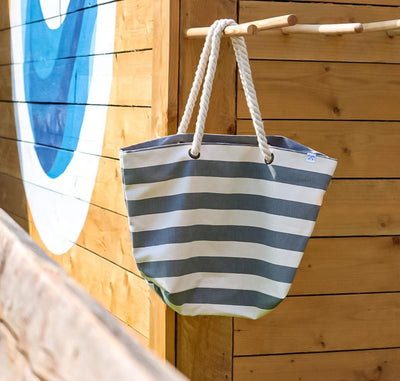 NAUTICAL BEACH BAG - GREY - Wittering Surf Shop
