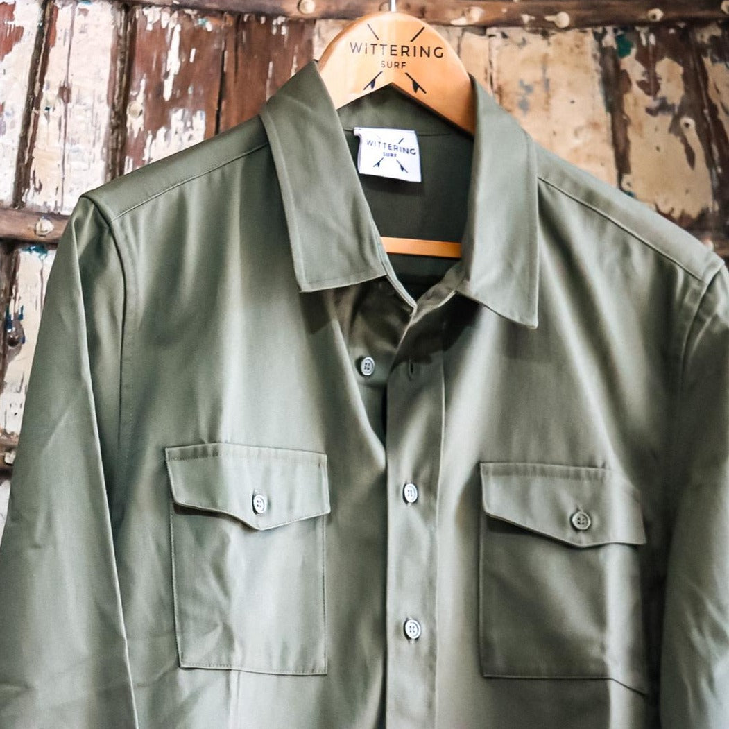 MILITARY SHIRT - ARMY GREEN - Wittering Surf Shop