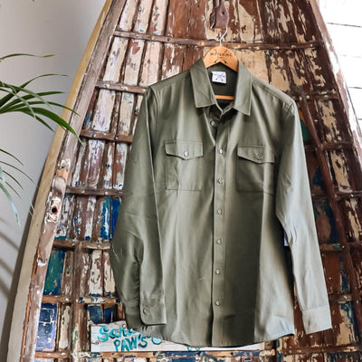 MILITARY SHIRT - ARMY GREEN - Wittering Surf Shop