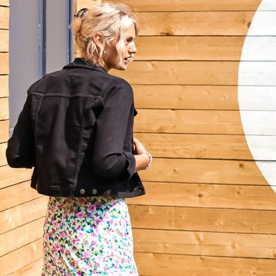 LADIES DENIM JACKET - BLACK - Wittering Surf Shop