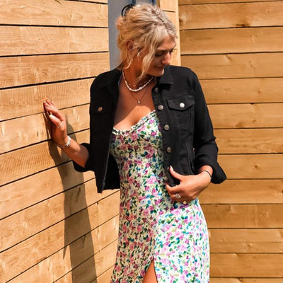 LADIES DENIM JACKET - BLACK - Wittering Surf Shop