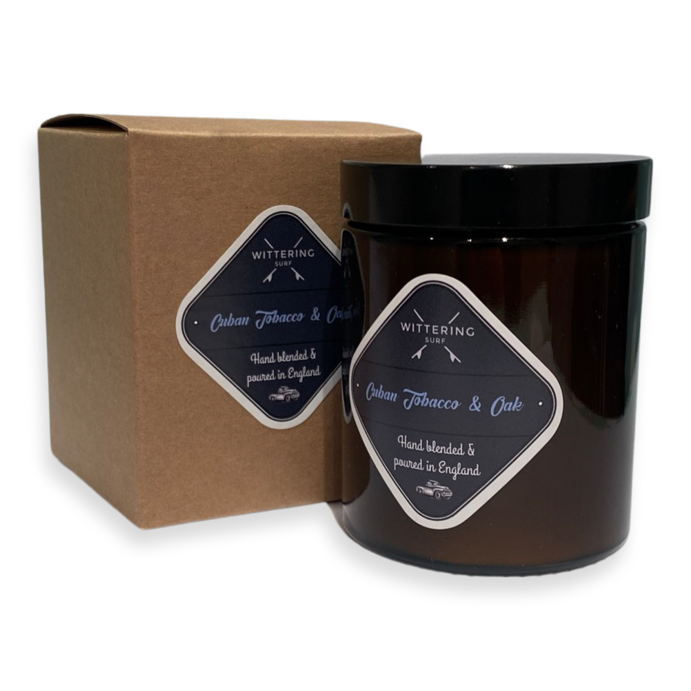 HAND POURED SOY CANDLE - CUBAN TOBACCO & OAK - Wittering Surf Shop
