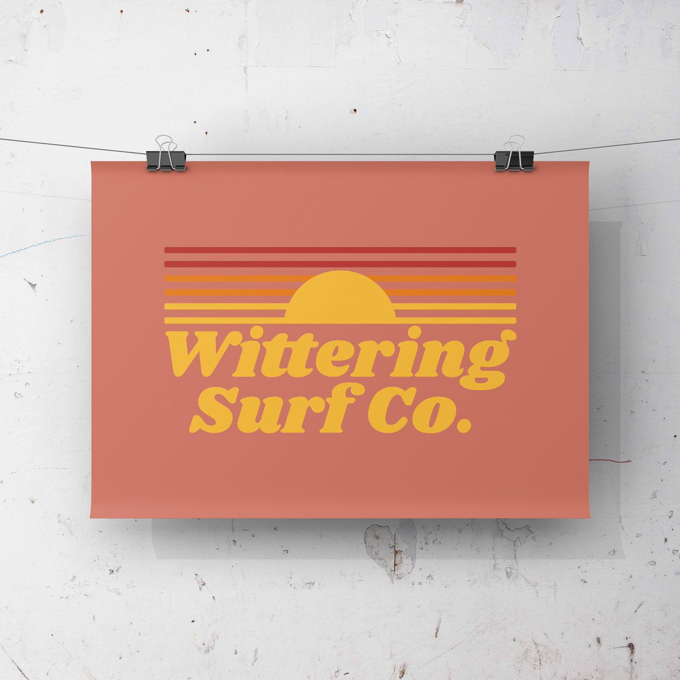 WITTERING SURF POSTERS - PINK SUNSET - Wittering Surf Shop