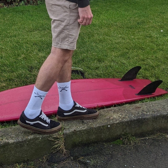 WITTERING SURF CREW SOCKS - WHITE - Wittering Surf Shop
