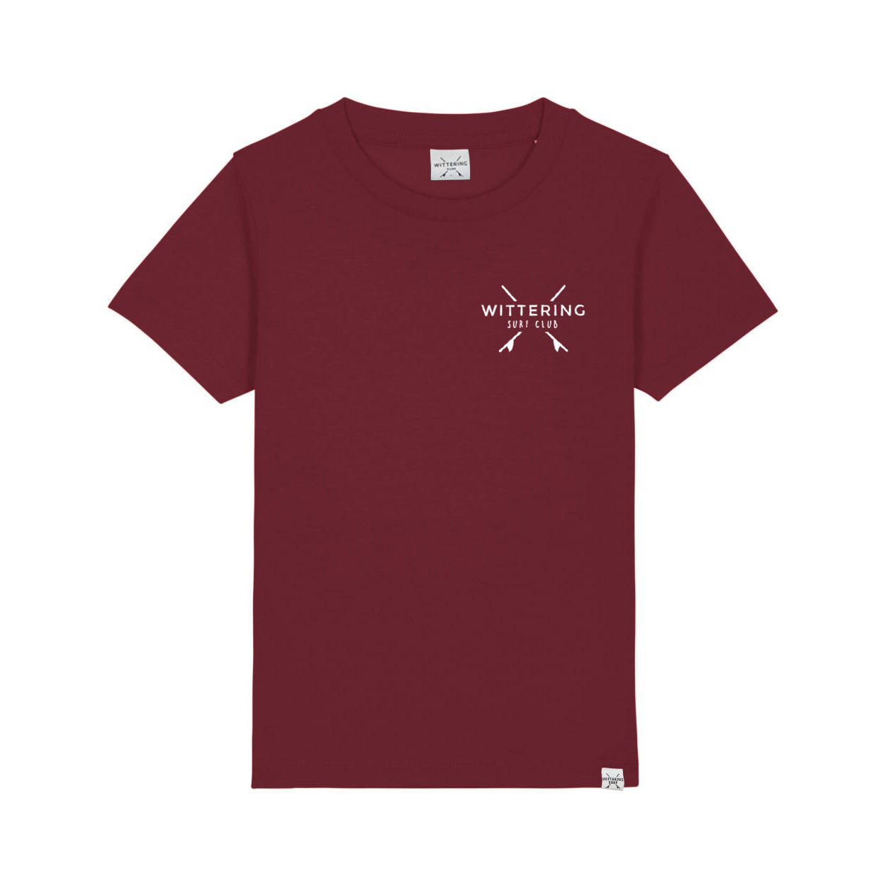 KIDS EVERYDAY SURF CLUB T-SHIRT - BURGUNDY - Wittering Surf Shop