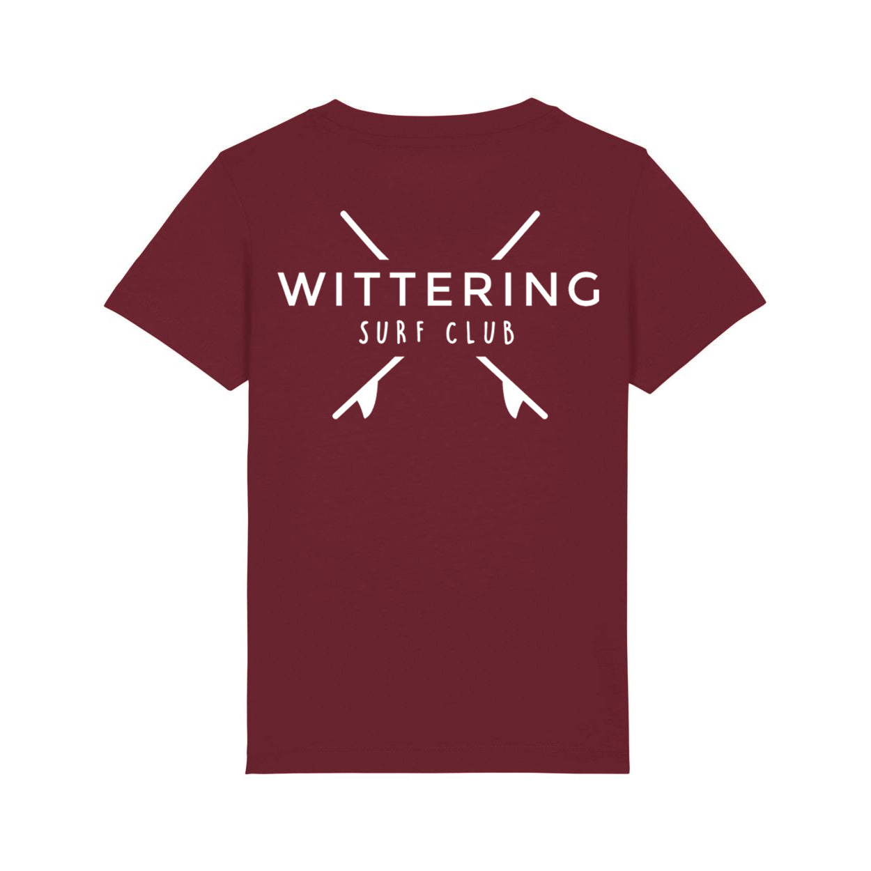 KIDS EVERYDAY SURF CLUB T-SHIRT - BURGUNDY - Wittering Surf Shop