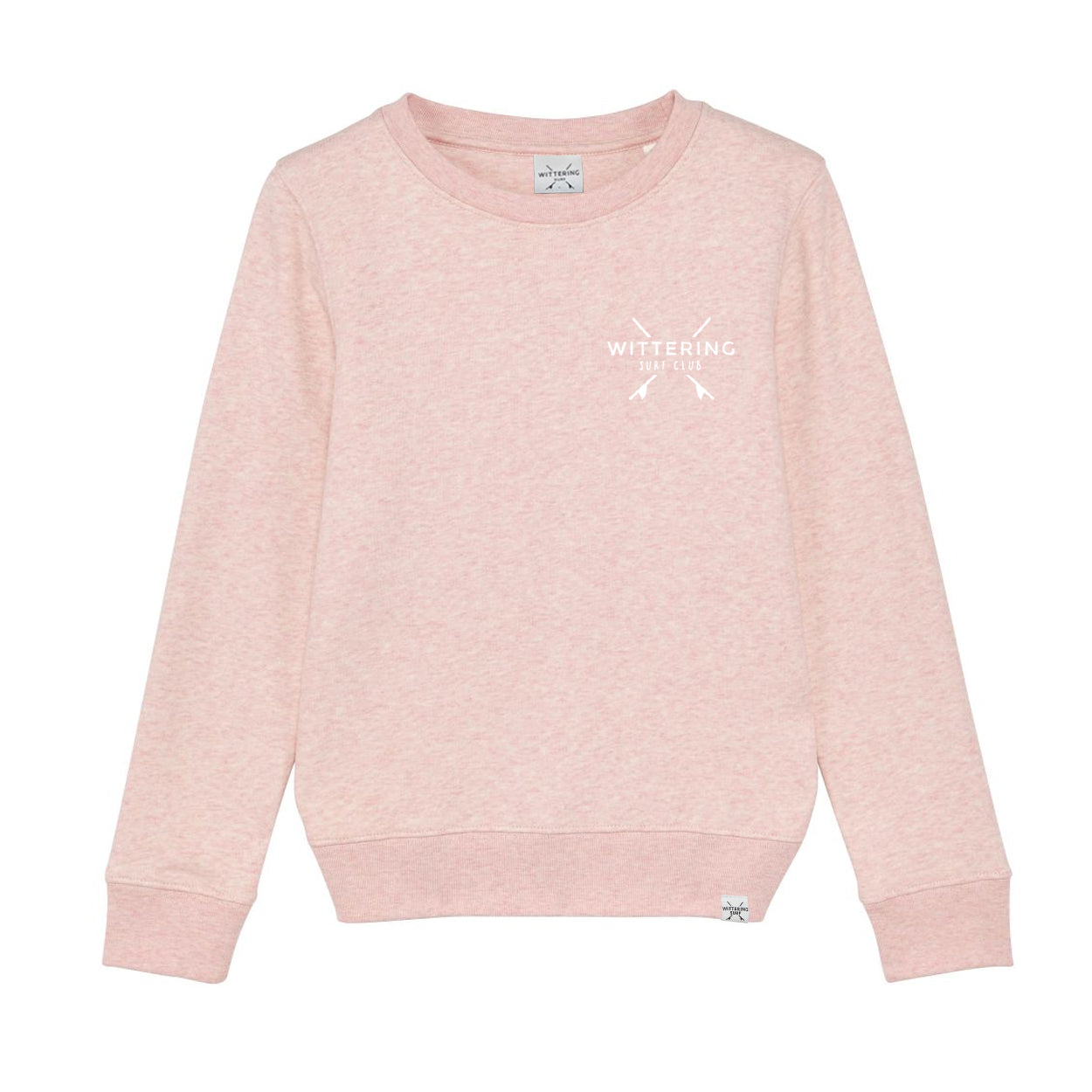 KIDS SNAPPER CREW - CREAM HEATHER PINK - Wittering Surf Shop