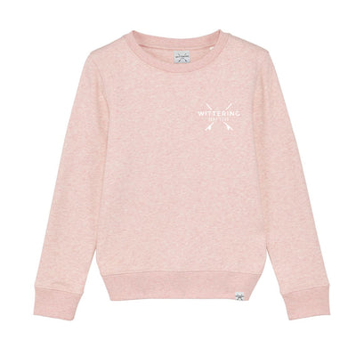 KIDS SNAPPER CREW - CREAM HEATHER PINK - Wittering Surf Shop