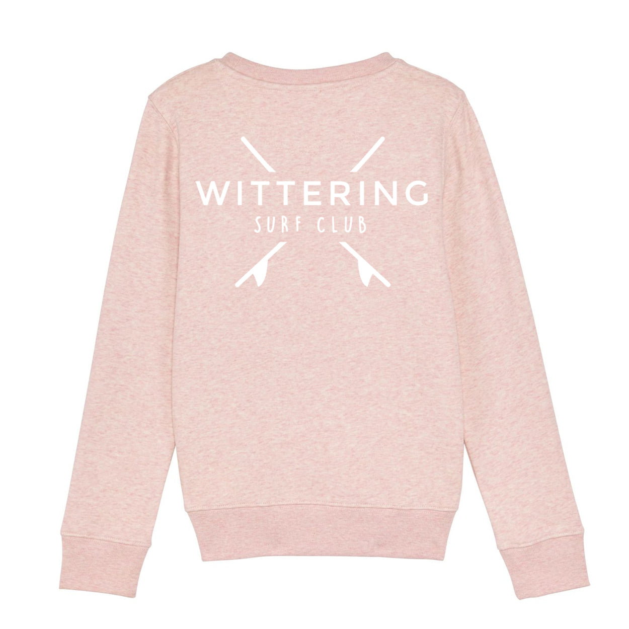 KIDS SNAPPER CREW - CREAM HEATHER PINK - Wittering Surf Shop