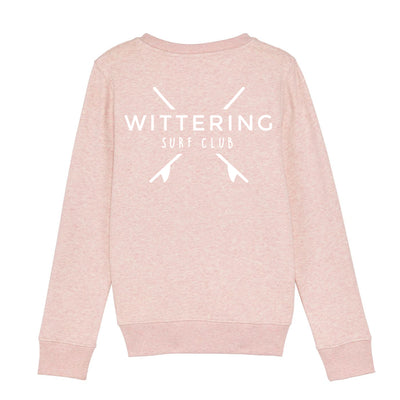 KIDS SNAPPER CREW - CREAM HEATHER PINK - Wittering Surf Shop