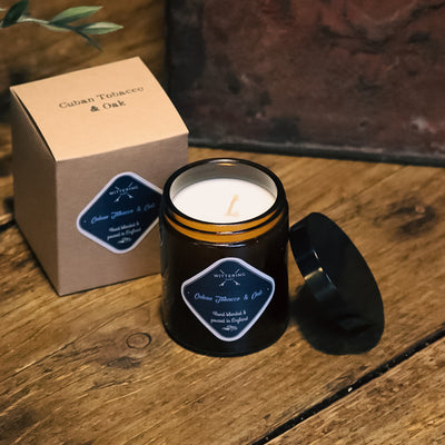 HAND POURED SOY CANDLE - CUBAN TOBACCO & OAK - Wittering Surf Shop