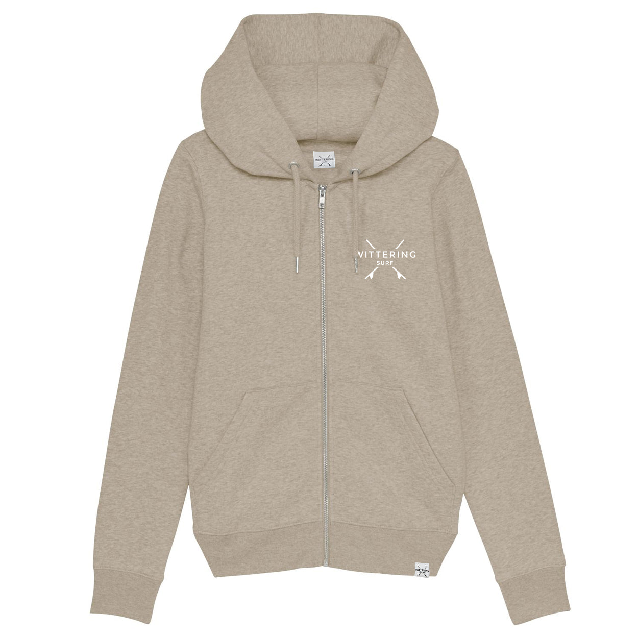 LADIES DORY ZIP HOODIE - HEATHER SAND - Wittering Surf Shop