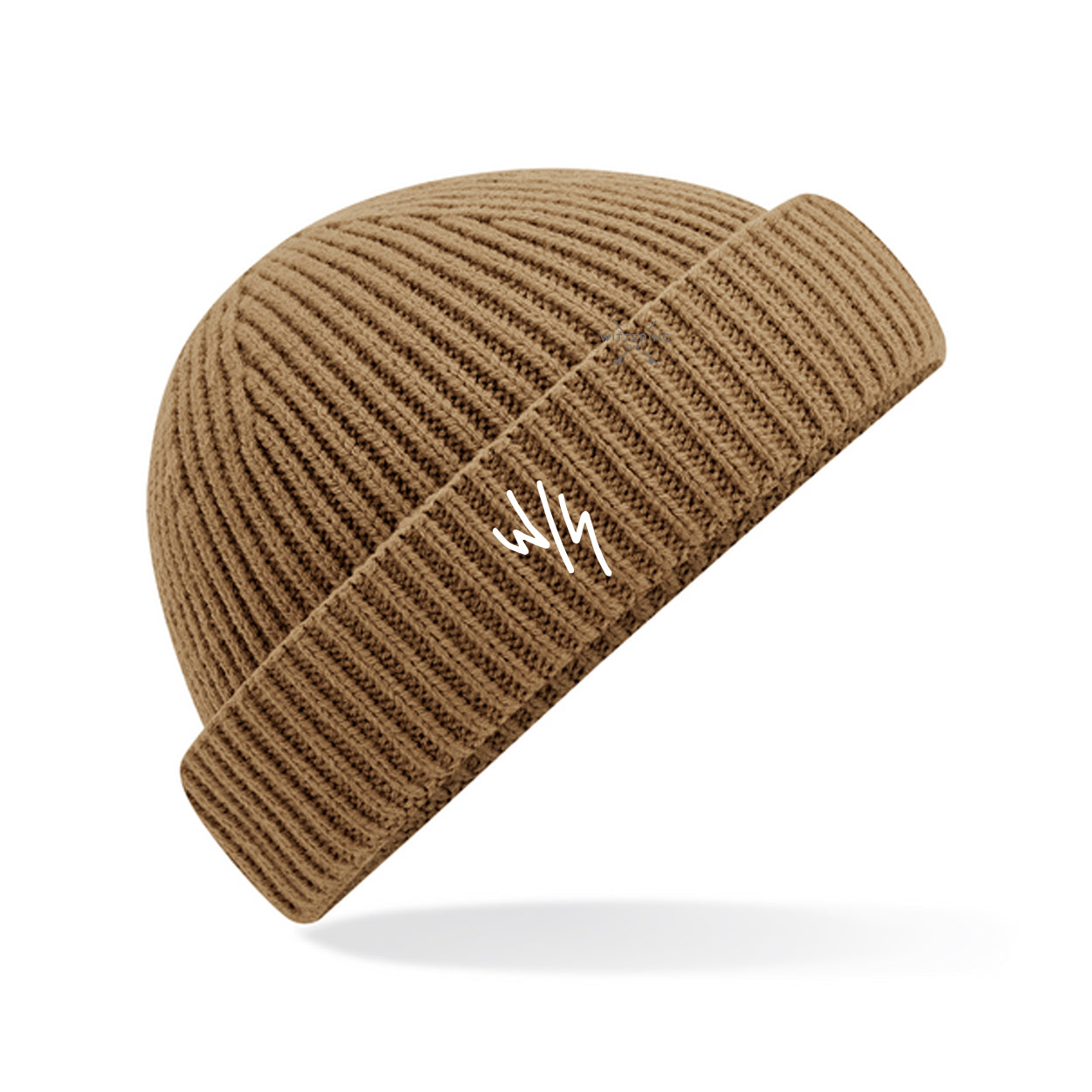 EMBROIDERED W/S TRAWLER BEANIE - COFFEE