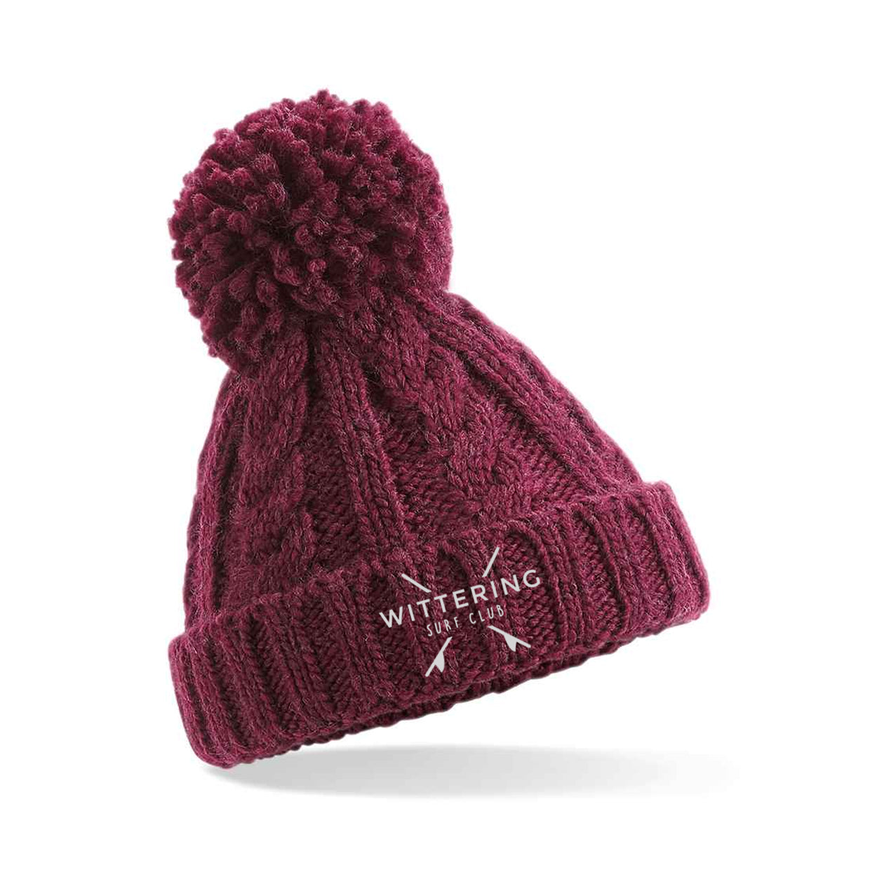 KIDS CHUNKY KNIT BEANIE - MAROON - Wittering Surf Shop