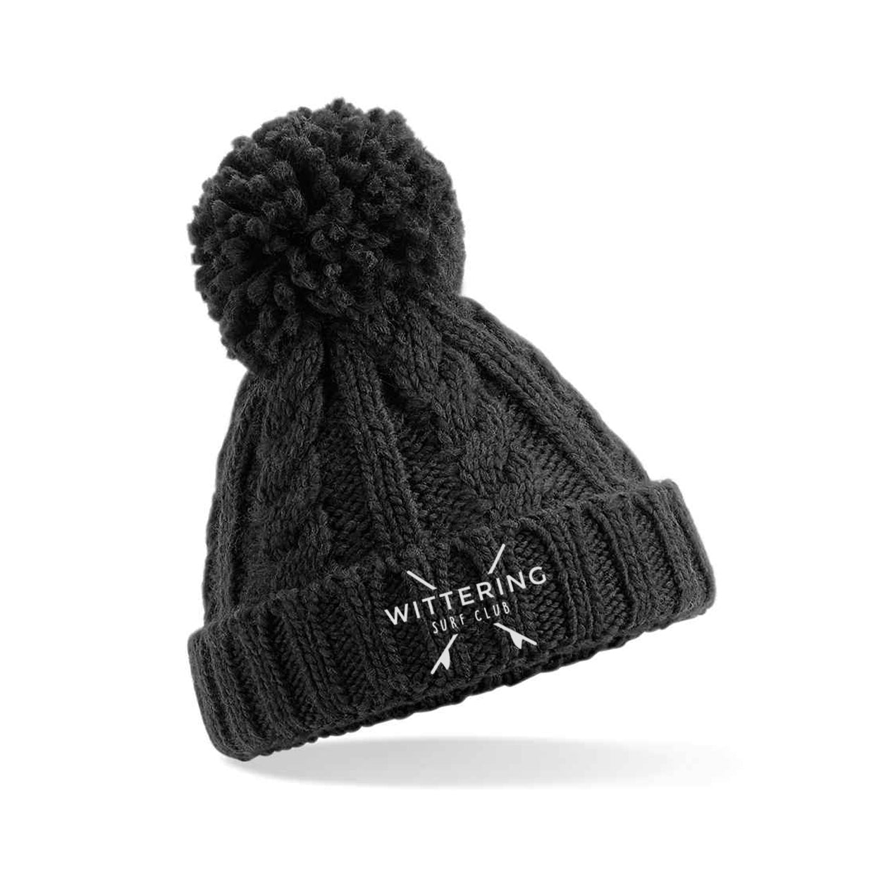 KIDS CHUNKY KNIT BEANIE - BLACK - Wittering Surf Shop