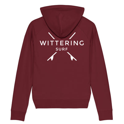 LADIES LOW TIDE HOODIE - BURGUNDY - Wittering Surf Shop