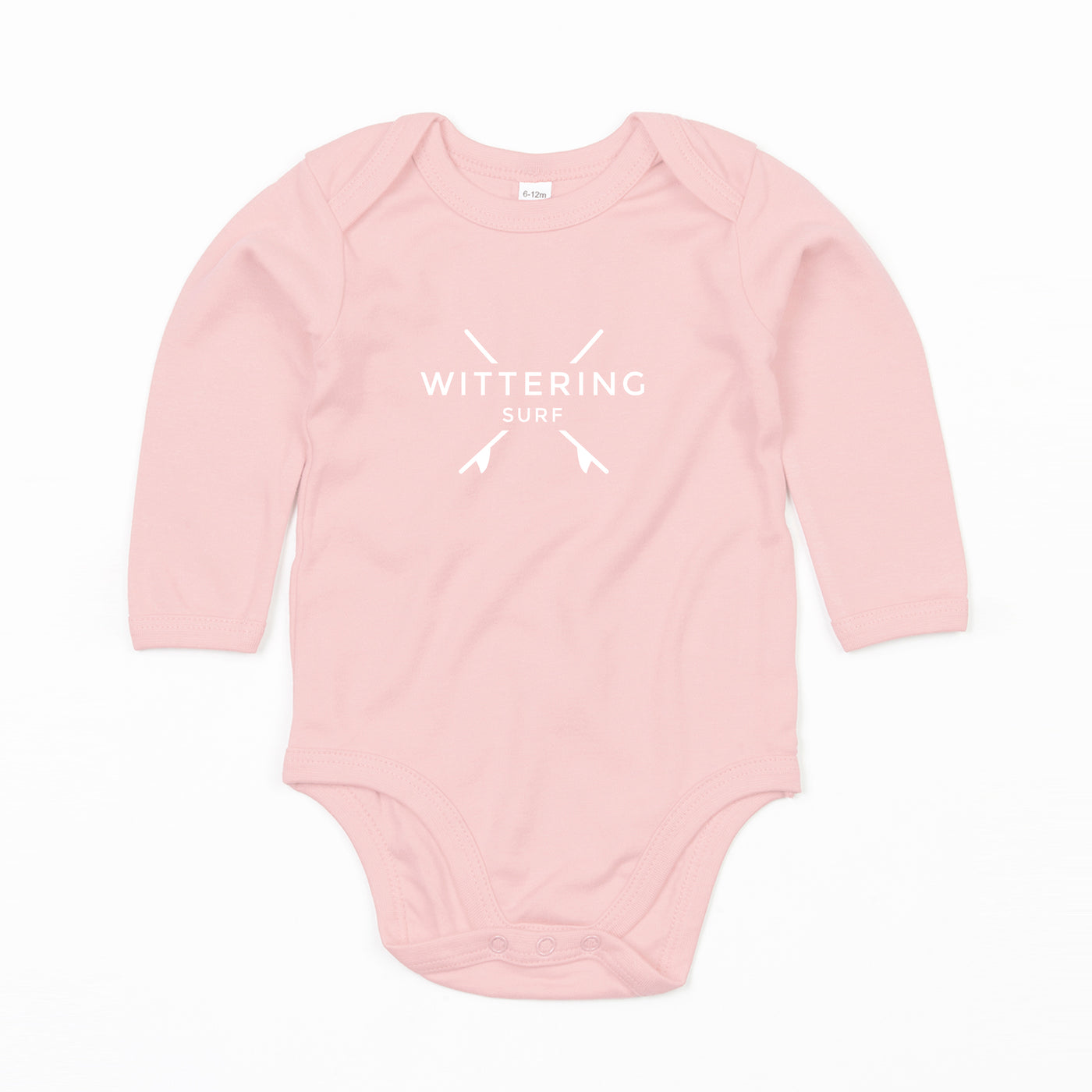 LONG SLEEVE BABY BODYSUIT  - POWDER PINK