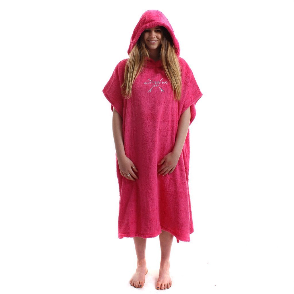 WITTERING SURF HOODED CHANGE ROBE - HOT PINK - 3 SIZES - Wittering Surf Shop