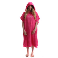 WITTERING SURF HOODED CHANGE ROBE - HOT PINK - 3 SIZES